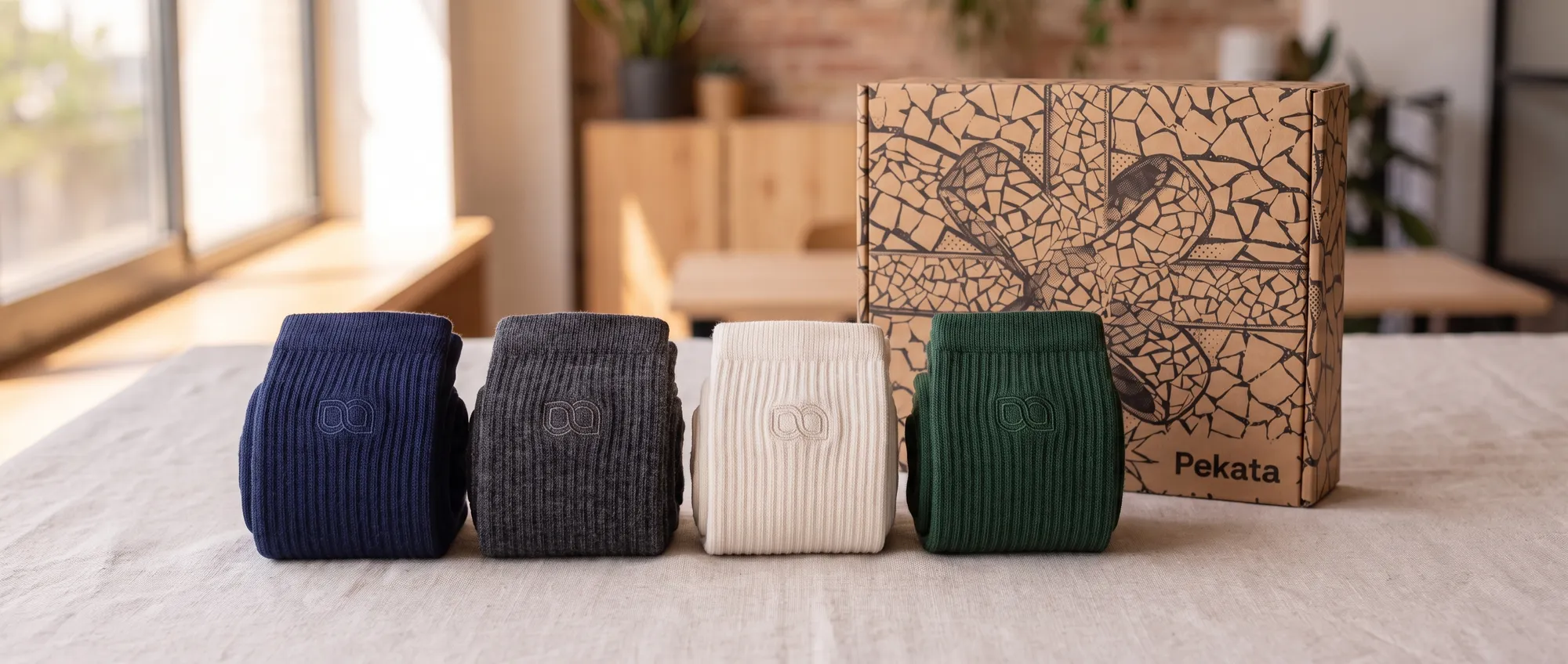 Mitjons de mitja canya personalitzats amb el logo d'una empresa teixit en jacquard