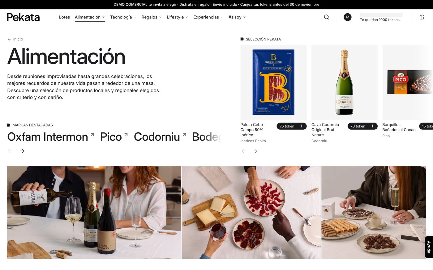 La categoria Alimentació, amb marques destacades i productes